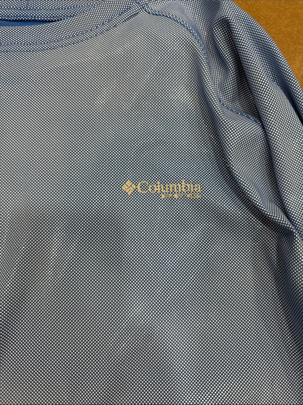 Columbia PFG Pale Blue Long Sleeve Sun Shirt 100% Polyester Size Large - Picture 2 of 10